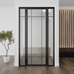 Plaid Single Door with Sidelights