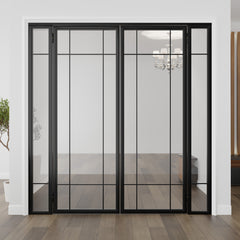 Plaid Double Door with Sidelights