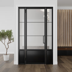 Kickplate Three Light Single Door with Sidelights