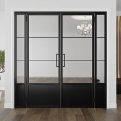 Kickplate Three Light Double Door with Sidelights