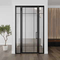 Plaid Single Door with Sidelights