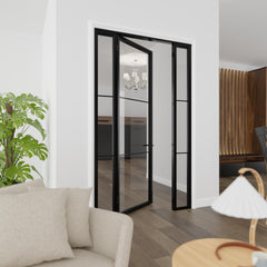 Three Light Single Door with Sidelights