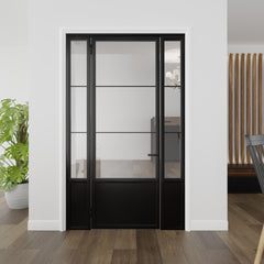 Kickplate Three Light Single Door with Sidelights