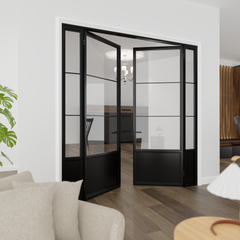 Kickplate Three Light Double Door with Sidelights