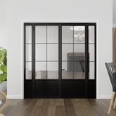 Kickplate Six Light Double Door with Sidelights