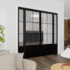 Kickplate Six Light Double Door with Sidelights