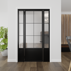 Kickplate Six Light Single Door with Sidelights