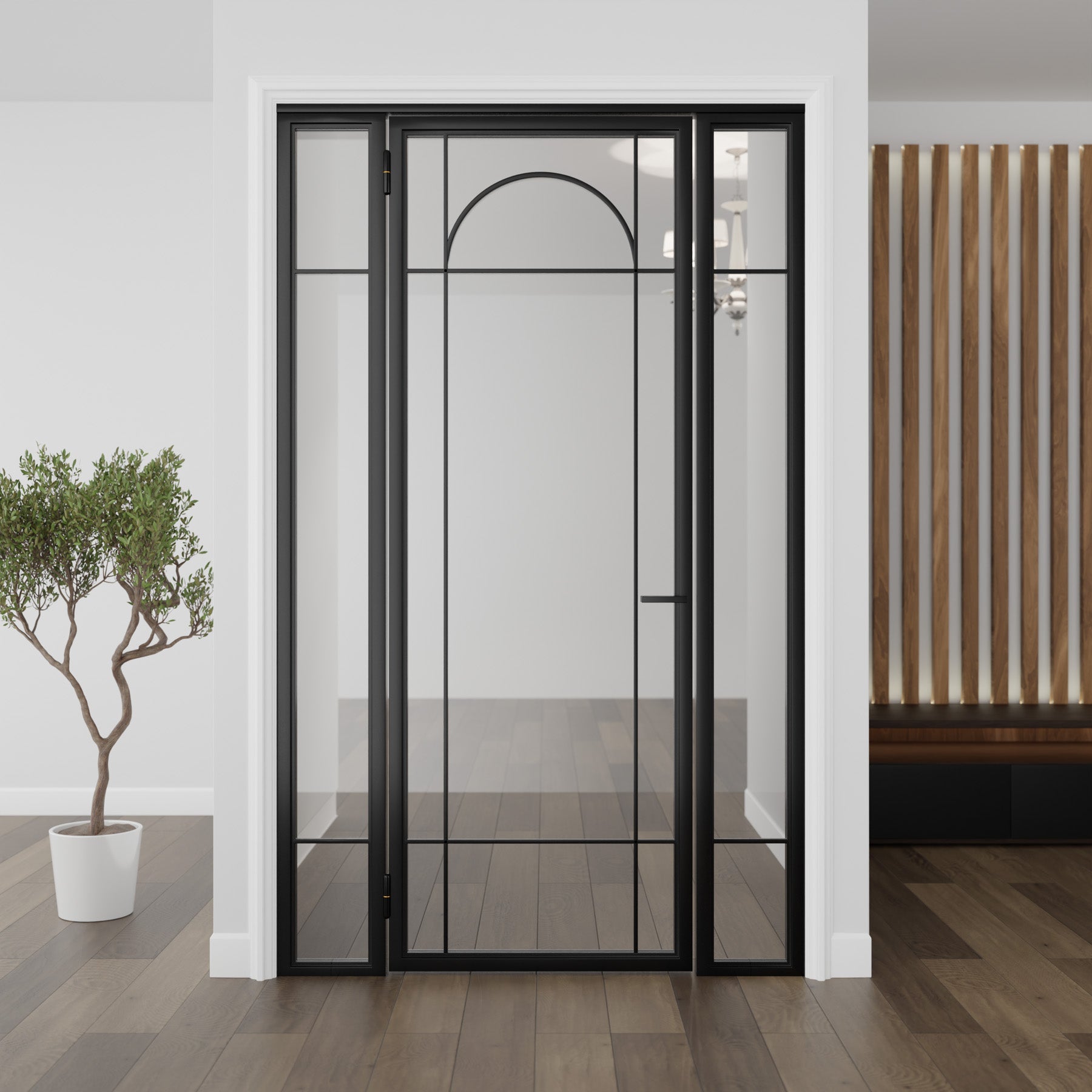 Arch Single Door with Sidelights