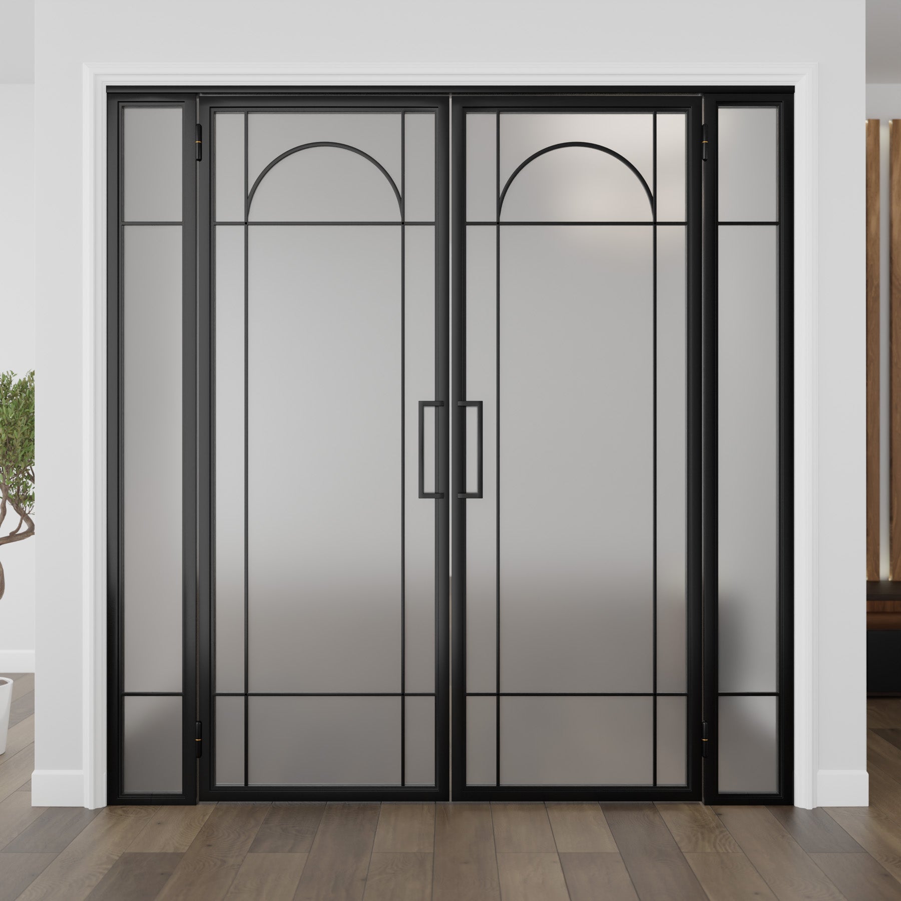 Arch Double Door with Sidelights