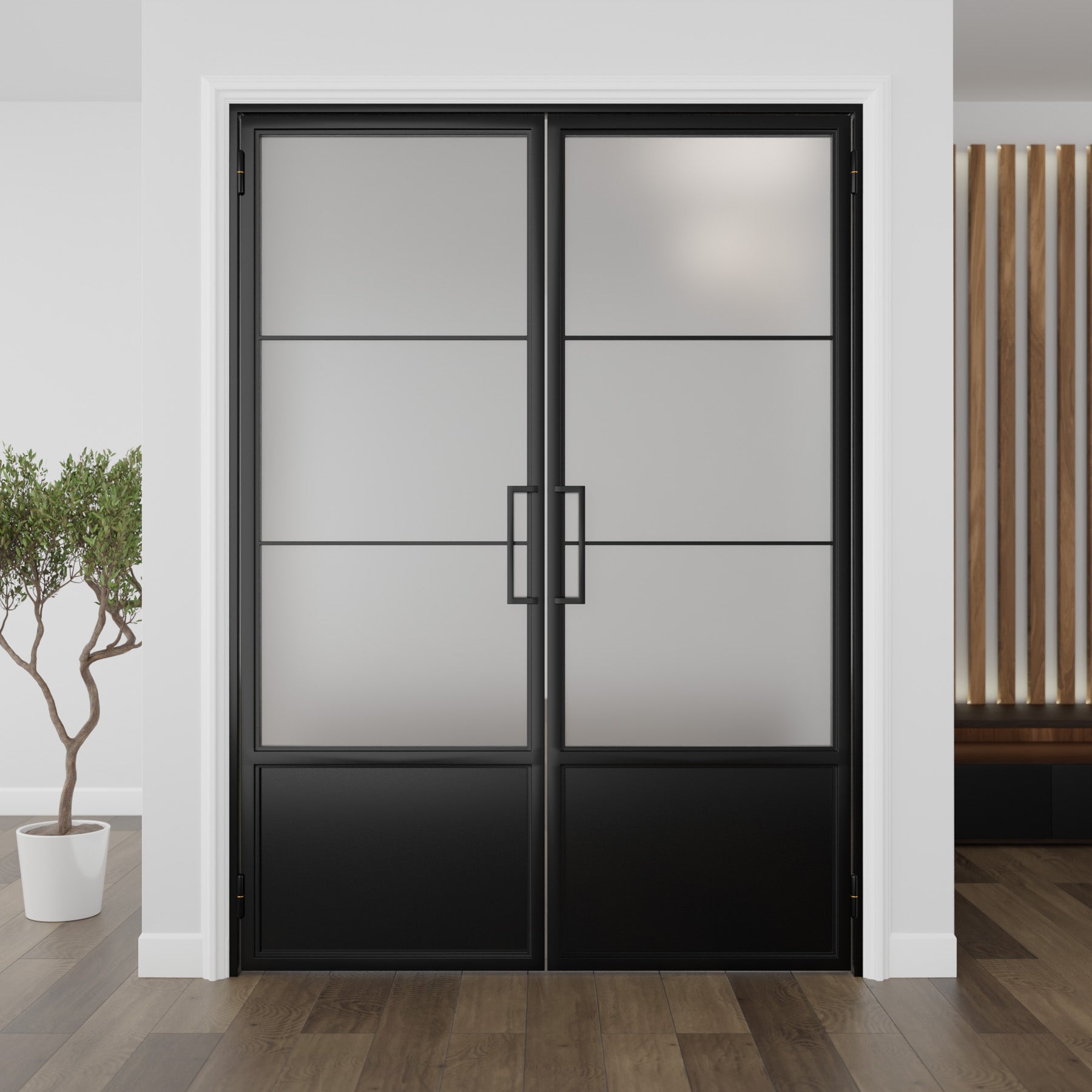 Kickplate Three Light Double Door