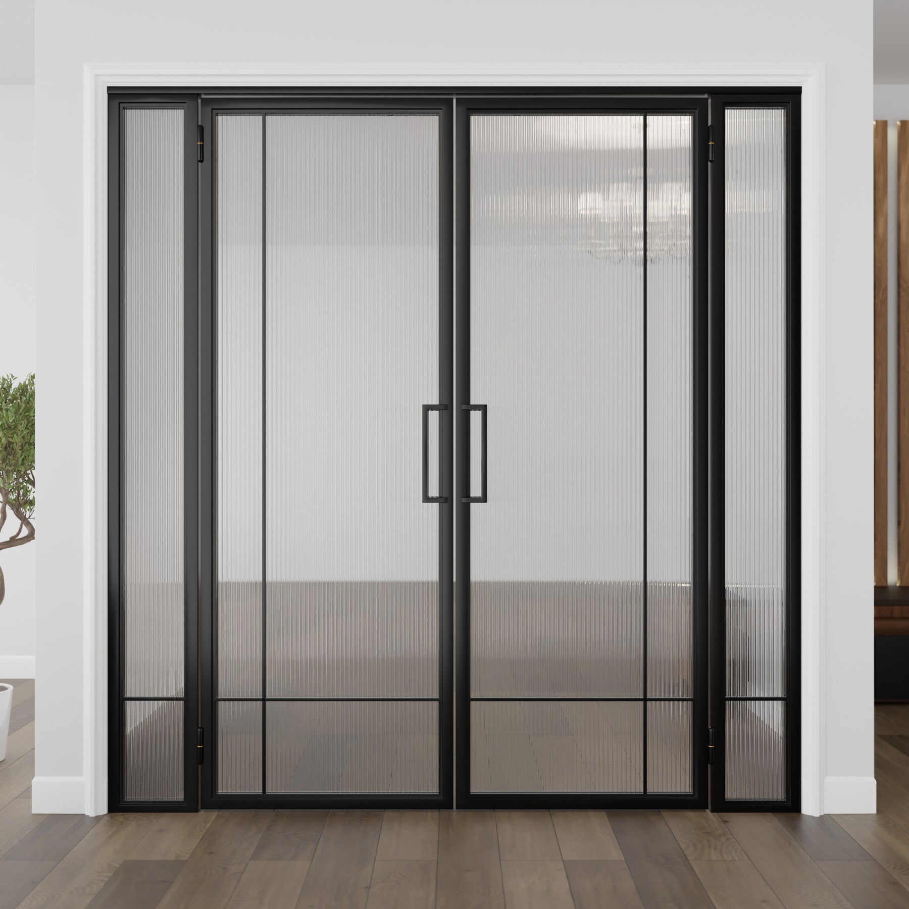 Modern Double Door with Sidelights