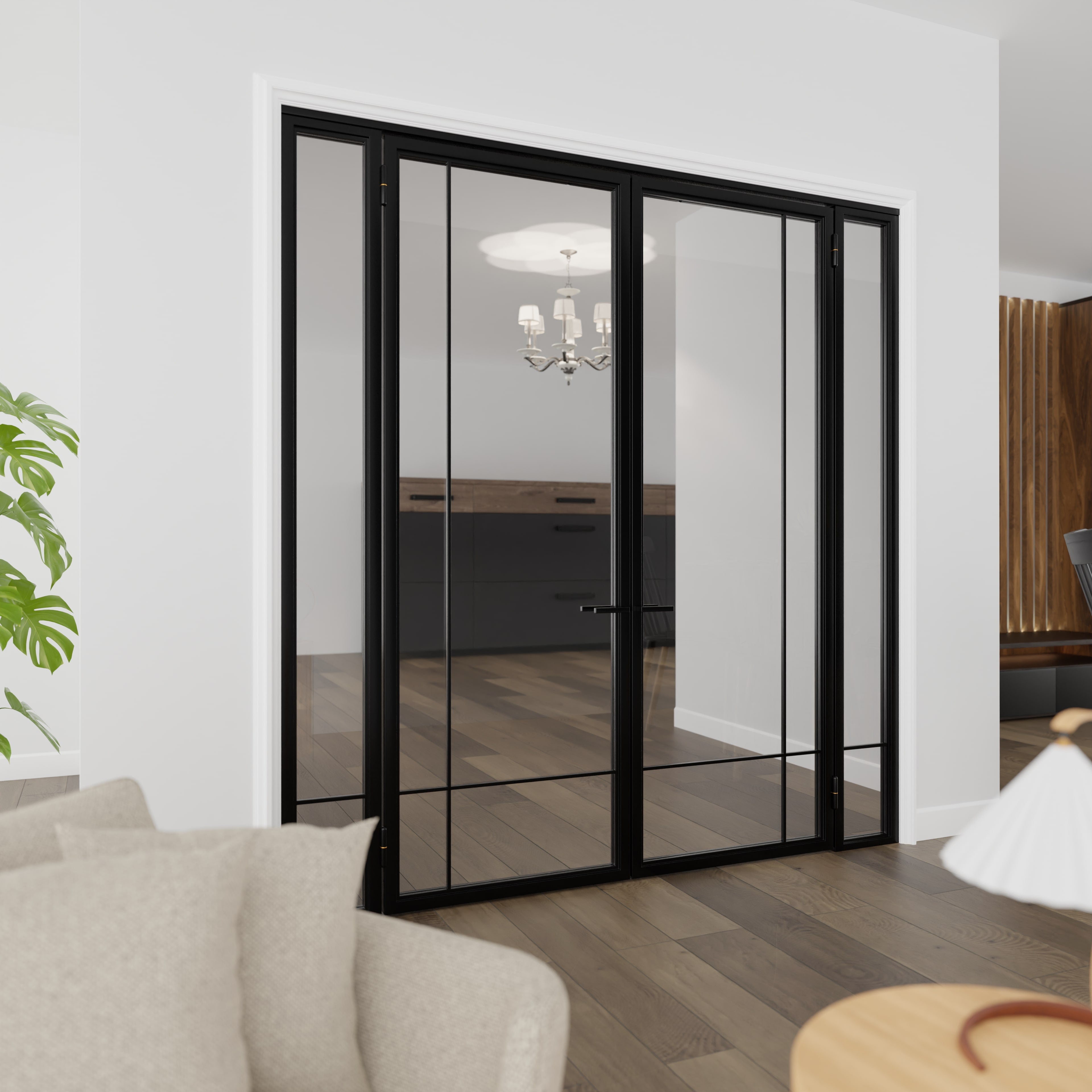 Modern Double Door With Sidelights Steel Stone LLC modern-double-door-with-sidelights-steel-stone-llc